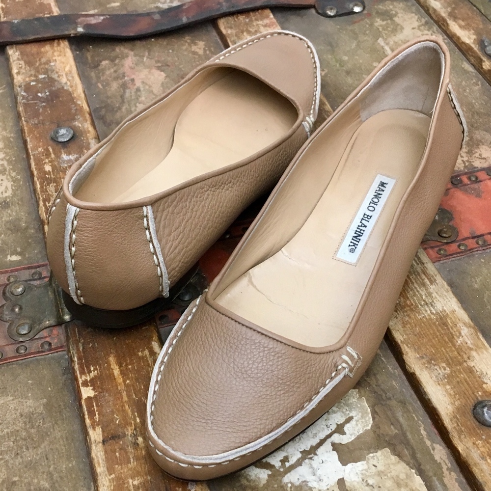 Moccasin Loafer Driver Flat Leather Nude Tan Brown